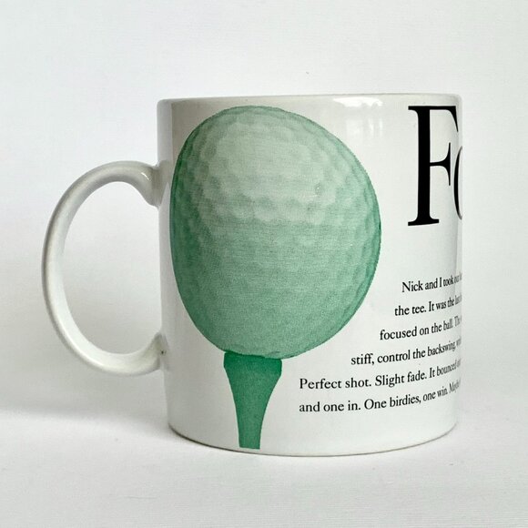 Starbucks 1996 Fore! Golf Sport Coffee Tea Mug Cup 16 oz White Green Collectible - Picture 2 of 10